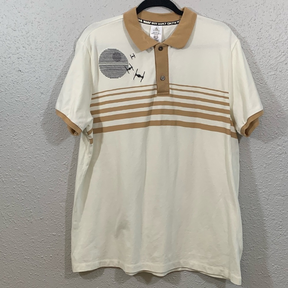 Star‎ Wars” Death Star Tie Fighter’s Galaxy’s Edge Exclusive Polo Shirt size L